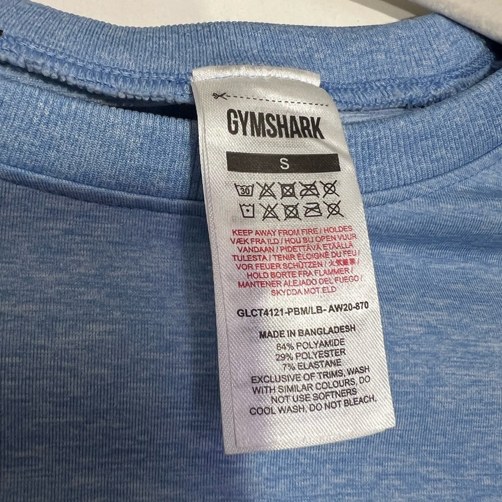 NWT Gymshark Adapt Ombre Seamless Set - Powder Blue Marl/Luna Blue - Size S - Picture 8 of 16